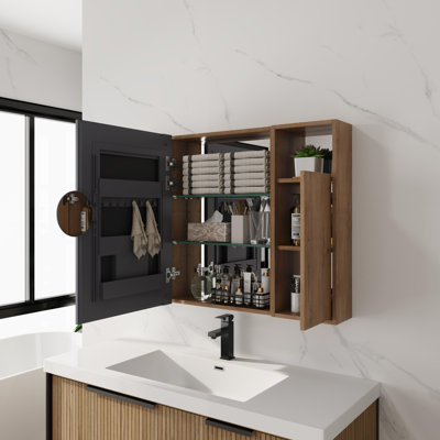41.4'' Bathroom Mirror Cabinet With Storage Combination
