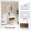 Meuble-lavabo flottant avec vasque ronde à motif marbré et tablette ouverte-129390572