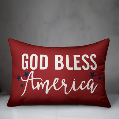  God Bless America Indoor/Outdoor Lumbar Pillow