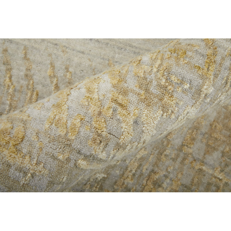 Eastfield Abstract Area Rug in Gold/Ivory, Rectangle 3' x 5'