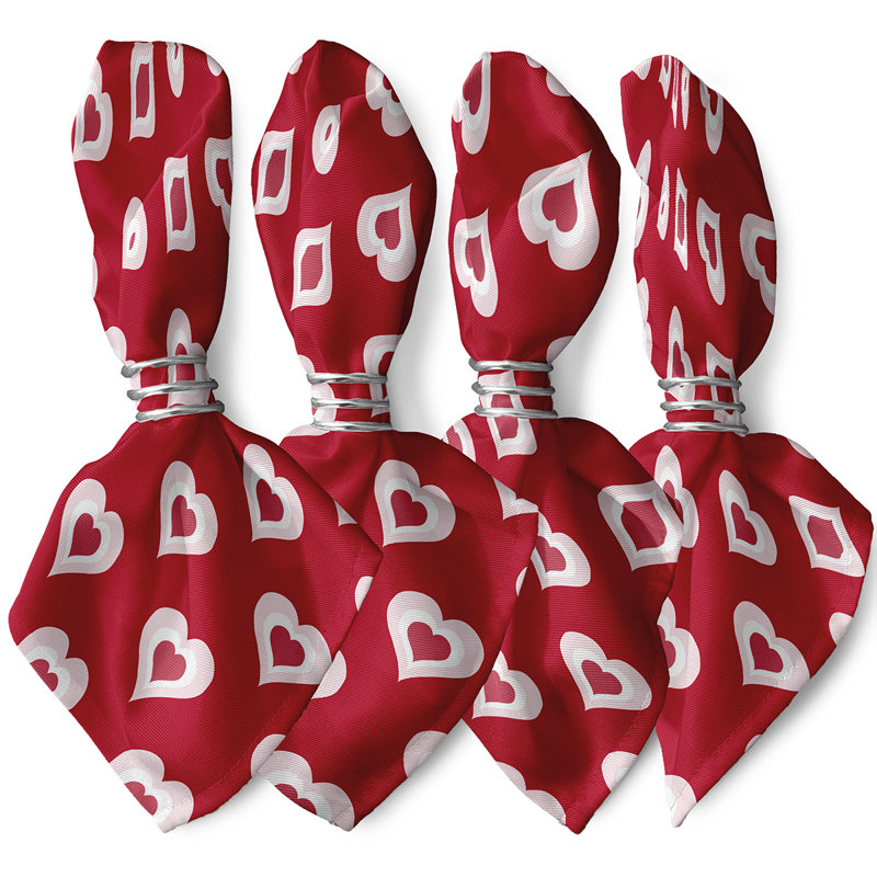Serviette Saint-Valentin, L 18 po x L 18 po, Rouge