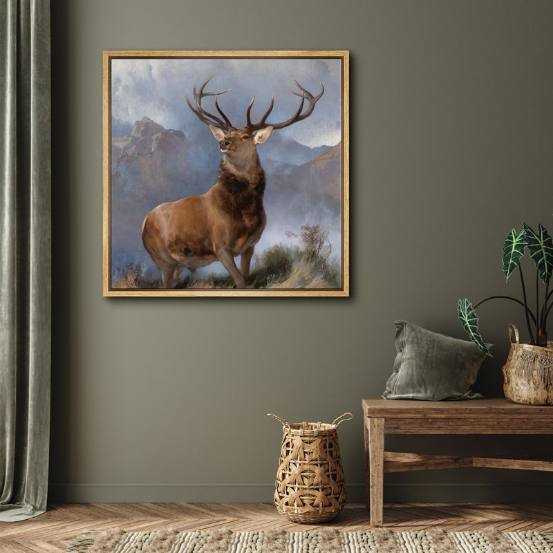 Art de cerf majestueux, photos de cerf, impression encadrée sur toile, H 16 po x l 16 po x P 1,5 po, Cadre flottant naturel