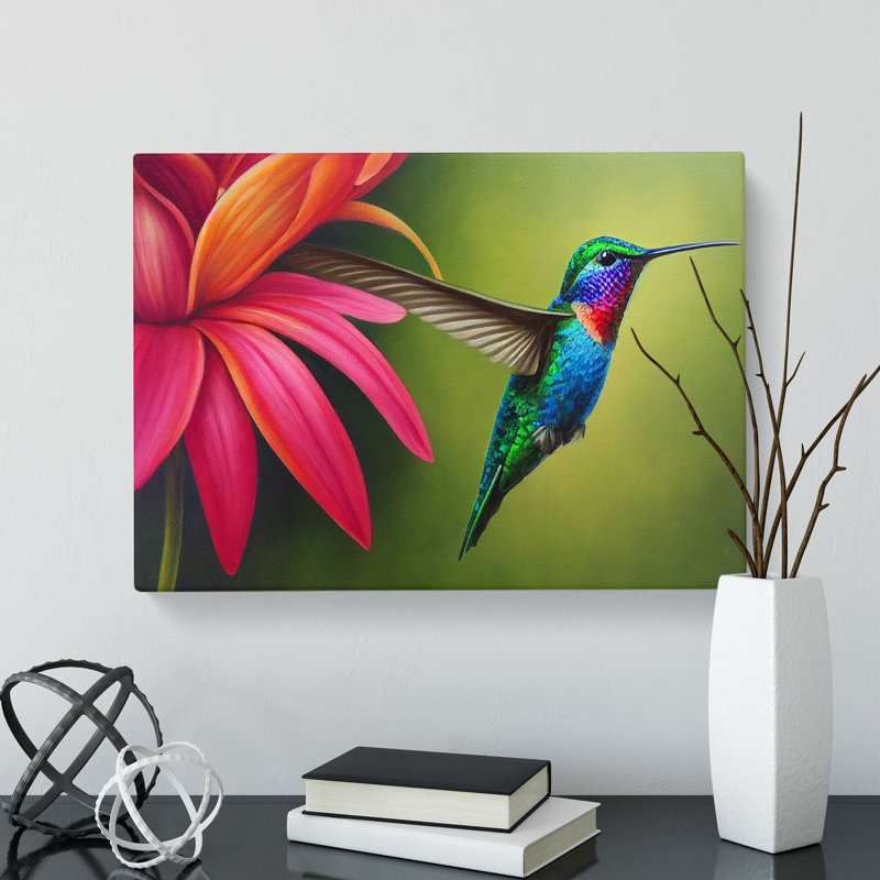 Floral Hummingbird Vol.1 - Wrapped Canvas, 35cm H x 50cm W x 3cm D