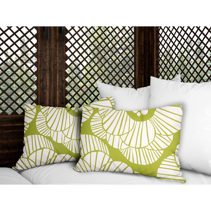 No Decorative Addition Outdoor Reversible Throw Pillow, Chartreuse