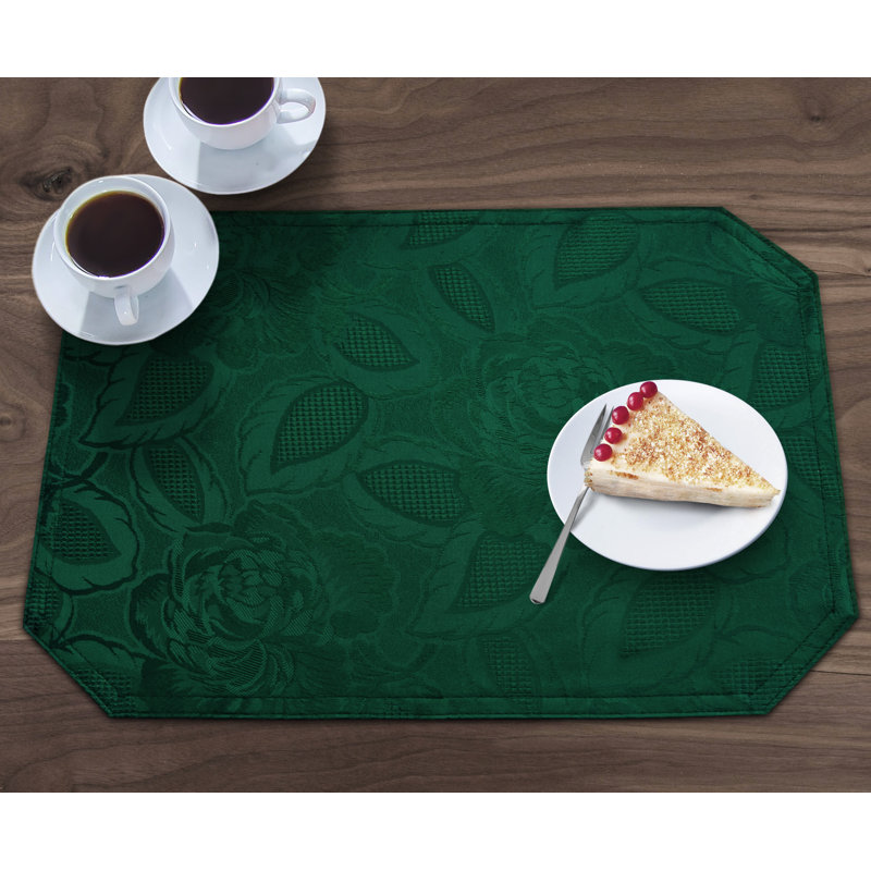 Oley Luxury Rose Damask Table Range, 2cm W x 180cm L, Forest