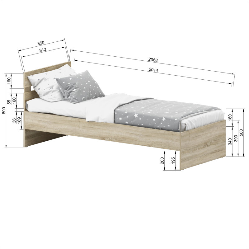 Sprague Bed, Oak