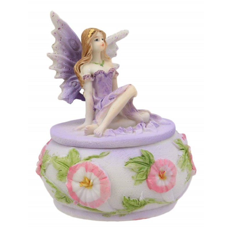 Petit figurine trinket rond mauve lavande