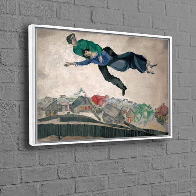 Over The Town Canvas Poster Featuring Renowned Art by Marc Chagall Ideal for Wall Decor and Adding Prestige to Any Living Space or Office
