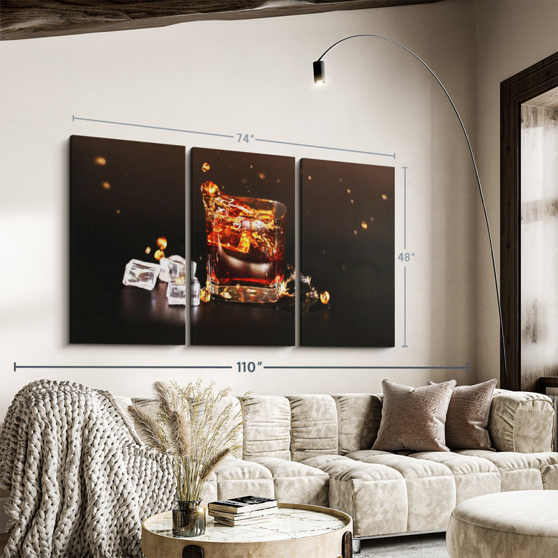 «Cold Whiskey Drink» sur toile, H 48 po x l 74 po x P 1,25 po