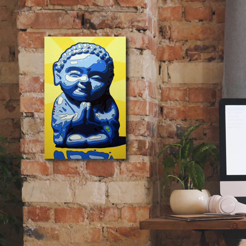 «Wisdom Buddha» par Dean Russo Studios, art mural sur toile, H 18 po x l 12 po x P 0,75 po