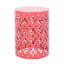 Élégantes tables de bout en métal S / 2, conception en fer découpé pour le style, couleur corail, structure thermolaquée, sans assemblage, paire de tables 13,75 x l 13,75 x P 18,00h et 11,75 x 11,75 x 15,75h, moderne