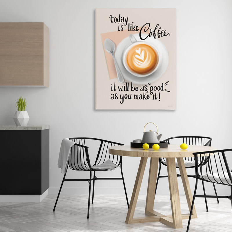 «Today Is Like Coffee», art mural sur toile par House Fenway, H 48 po x l 36 po