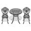 Table et chaises d'extérieur en fonte d'aluminium noire, repas toutes saisons avec chaises, noir