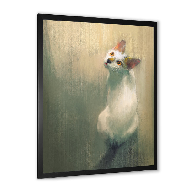 Jeune chat blanc, reproduction d'art sur toile traditionnelle, L 12 po x H 20 po x P 1,5 po