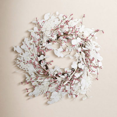 22" Handcrafted Frosted Berry, Twig Christmas Wreath