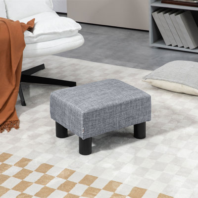 40cm Wide Tufted Solid Colour Footstool Ottoman