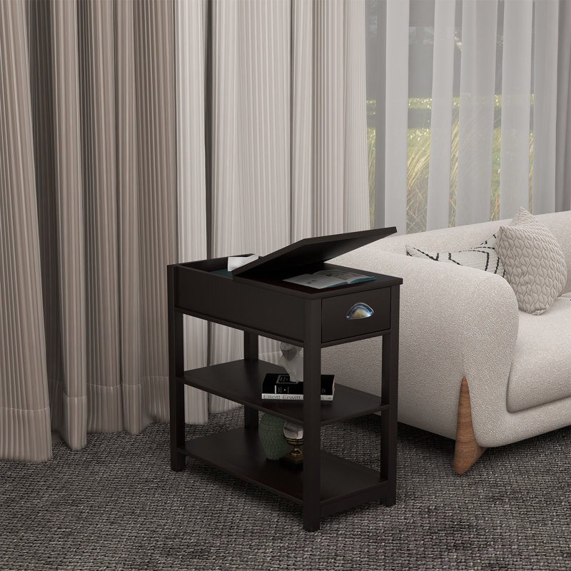 Table étroite avec tiroirs et cloison inférieure, Blanc