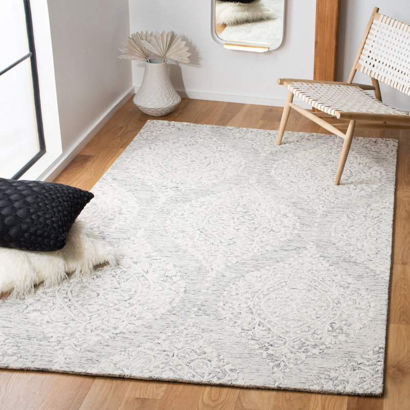 Tapis géométrique en laine et en coton touffeté à la main Iberia, Rectangle 4 pi x 6 pi