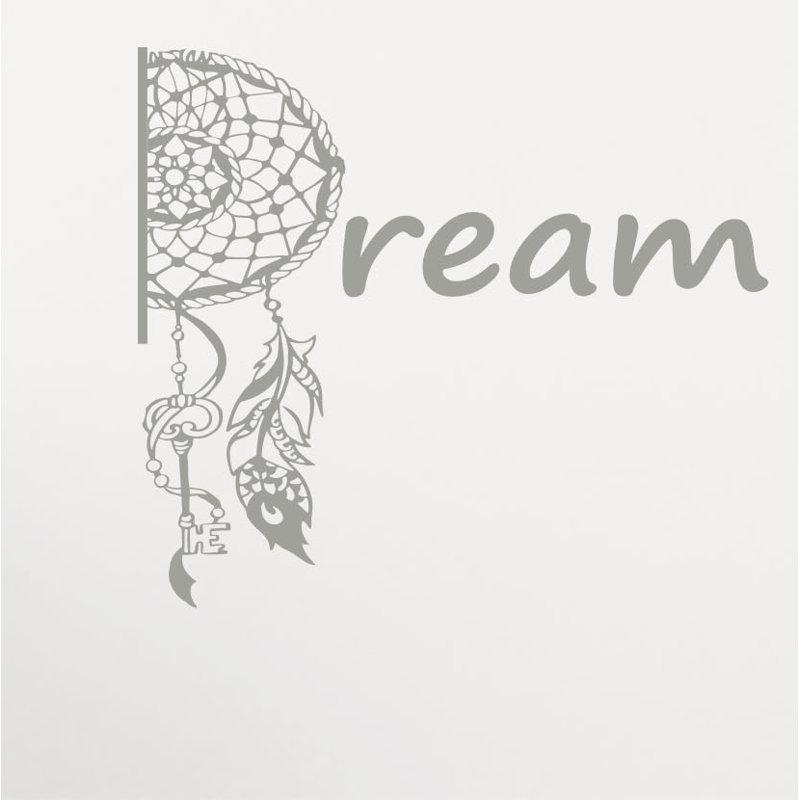 Décalcomanie murale mehndi rêve catcher, Argent métallique