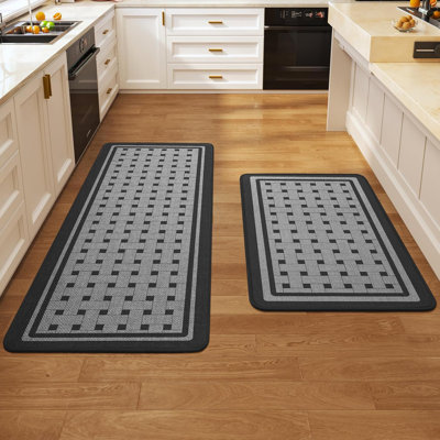 Kitchen Mats for Floor 2 Pieces, Non Slip Washable Absorbent Kitchen Mat, Kitchen Runner Rug