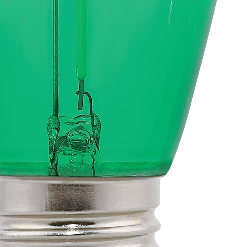 Ampoule à filament vert S14 de 2 watts (équivalent à 40 watts), base moyenne, paquet de 6