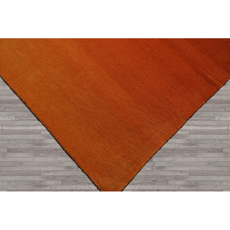 Tapis orange brûlé pour intérieur éclectique LoomBloom, Rectangle 9 pi x 12 pi