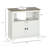 (No Sink) Farmhouse Under Sink Bathroom Cabinet, Pedestal Vanity Storage Cabinet With Double Doors And Storage Shelves, Bathroom Organizer, White