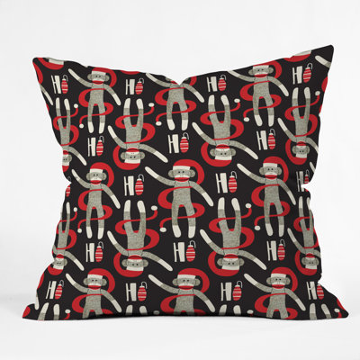 Heather Dutton Sock Monkey Santa Euro Pillow