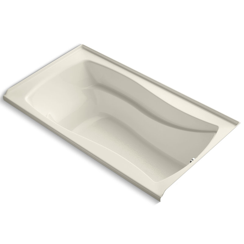 Baignoire de trempage encastrée 66 po. X 36 po. Mariposa, Biscuit, Gauche