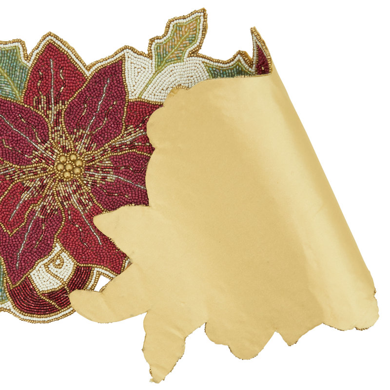 Runner_Poinsettia Design Beaded Table Runner