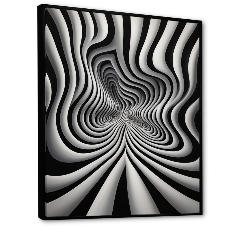 «I», impression d'art sur toile noir et blanc, H 40 po x l 30 po x P 1,5 po, Cadre flottant noir