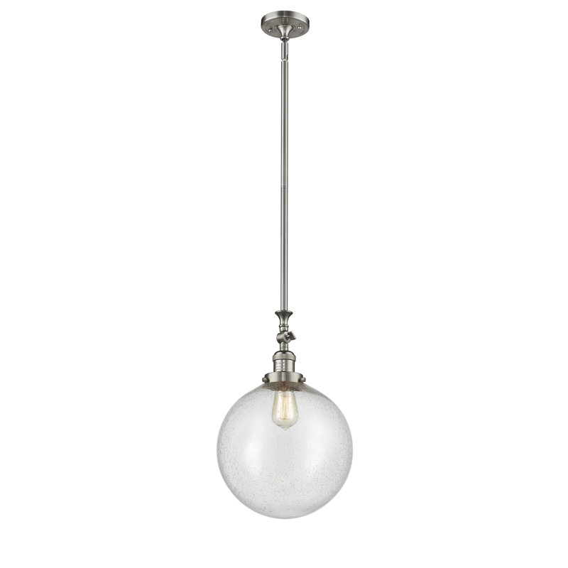 Clermont 1 - Light Single Pendant, LED , Brushed Satin Nickel, Seedy