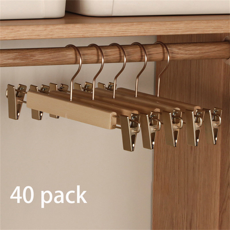 Cintre pour pantalons en bois massif de qualité supérieure, 40