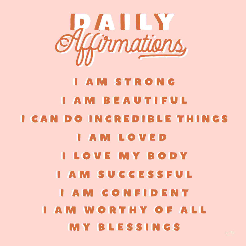 Affirmations quotidiennes, H 12 po x l 12 po