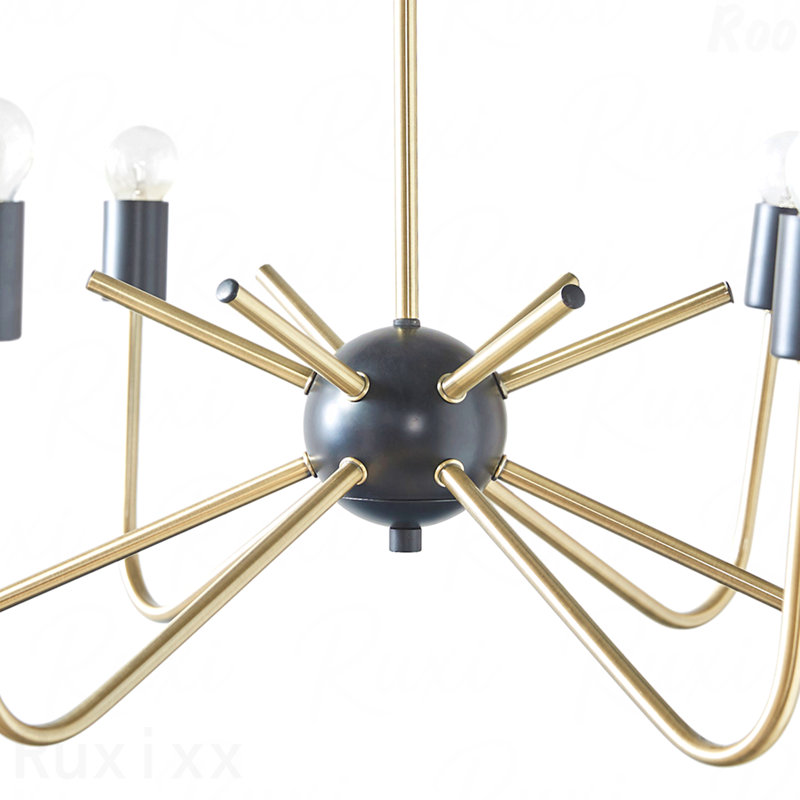 Lustre - configuration à 6 lumières, matériau métallique