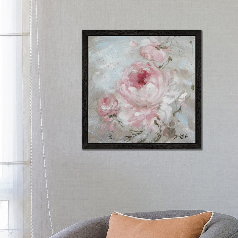 Blush II by Debi Coules - Floater Frame Painting on Canvas, Black, 93.98 cm H x 93.98 cm W
