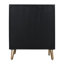 Armoire à finition circulaire en bois et en métal à finition noire H 47,2 po pour bureau à domicile / salon