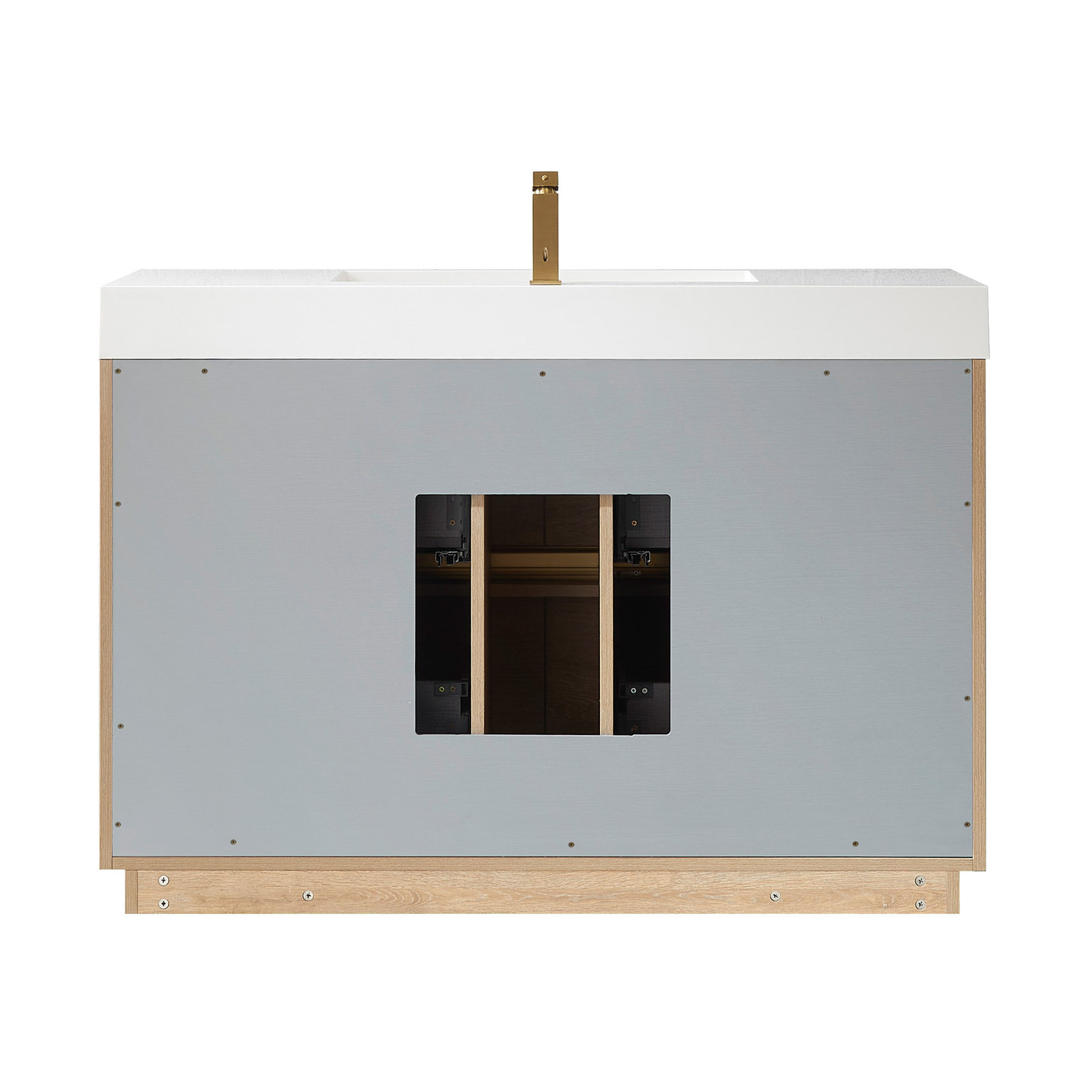Beira 48 " Single Bathroom Vanity, White, North American Oak