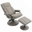 Fauteuil inclinable manuel pivotant en similicuir avec repose-pieds