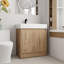 Meuble-lavabo autoportant simple 30 po avec plateau en résine et tablette Kiamesha