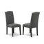 Cet ensemble de salle à manger 11 pièces comprend une table de salle à manger rectangulaire avec rallonge amovible et 10 chaises parsons en tissu Gotham foncé en noyer antique-1078371583-1148379362