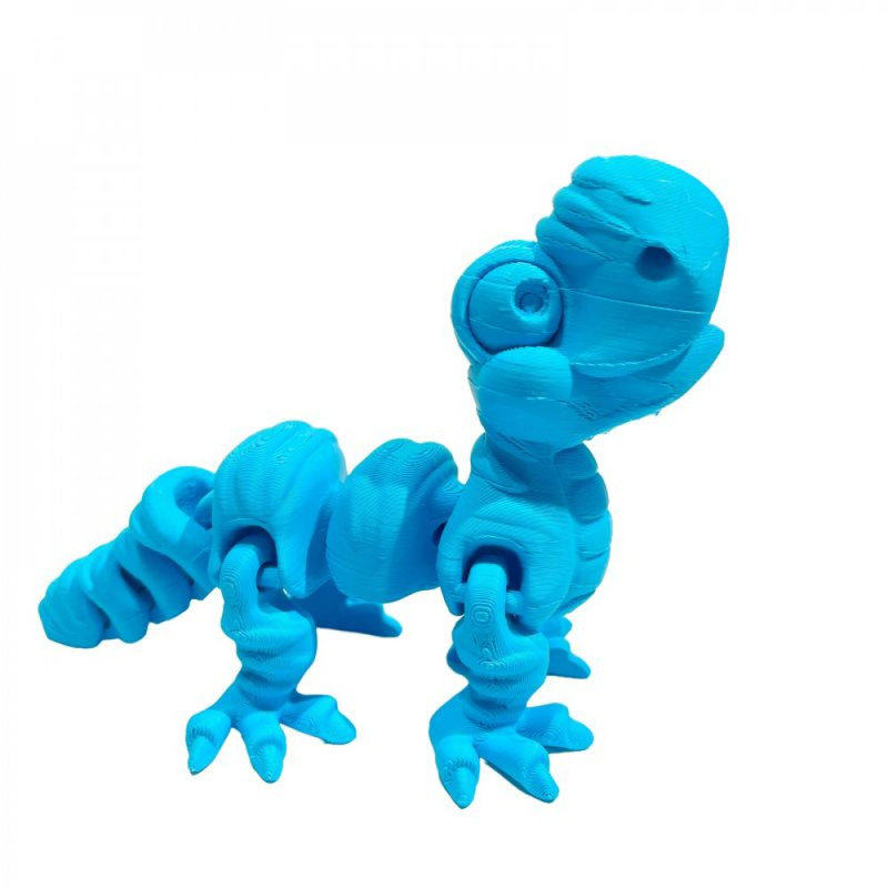 Figurine de dinosaure heureux imprimée en 3D, Bleu