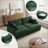 Oversized Upholstered Green Chenille Sleeper Sofa Bed Lounge sofa with Armrests & Throw Pillows-2021870856