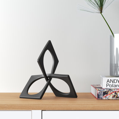 Modern Metal Decorative Object - Geometric Abstract Accent Sculpture for Contemporary Home and Office Decor