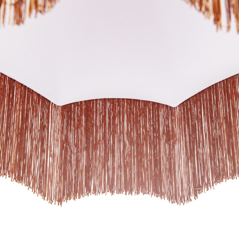 Traditional Victorian Empire 40Cm Lamp Shade In Soft With Tassels By Happy Homewares, Orange