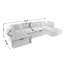 Canapé modulaire de 138,5 po, canapé en forme de U, salon, appartement, rembourré, canapé 6 places, canapé combiné libre (tissu en filet), tissu respirant, gris-121059944
