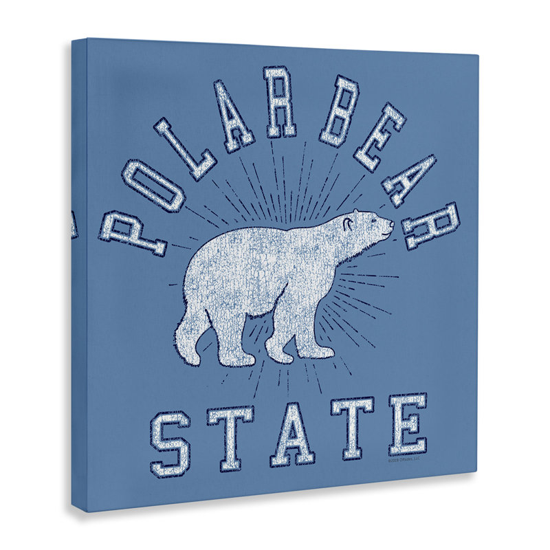 Varsity Polar Bear State Canvas Wall Art by Spirit Animals/Life Is High, 36" H x 36" W