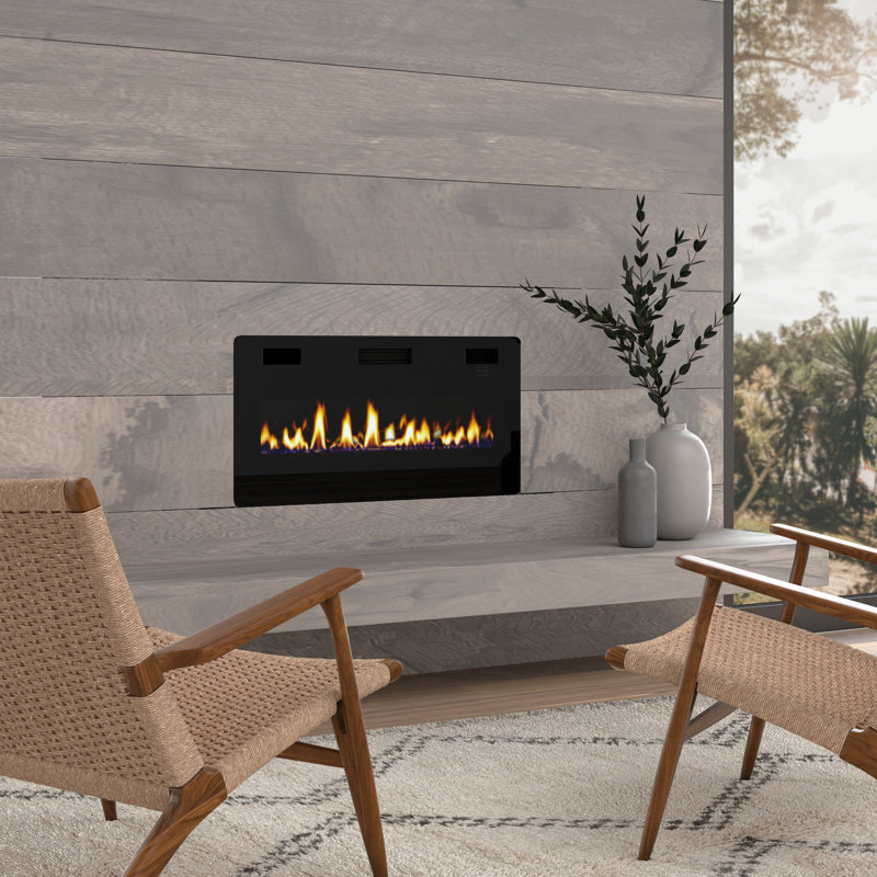 Adriean Electric Fireplace, 18.1" H x 36" W x 3.9" D