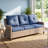 Alto Outdoor Patio 73.8"w All-Weather Rattan Wicker Steel 3-seater Sofa With Cushions-167847867