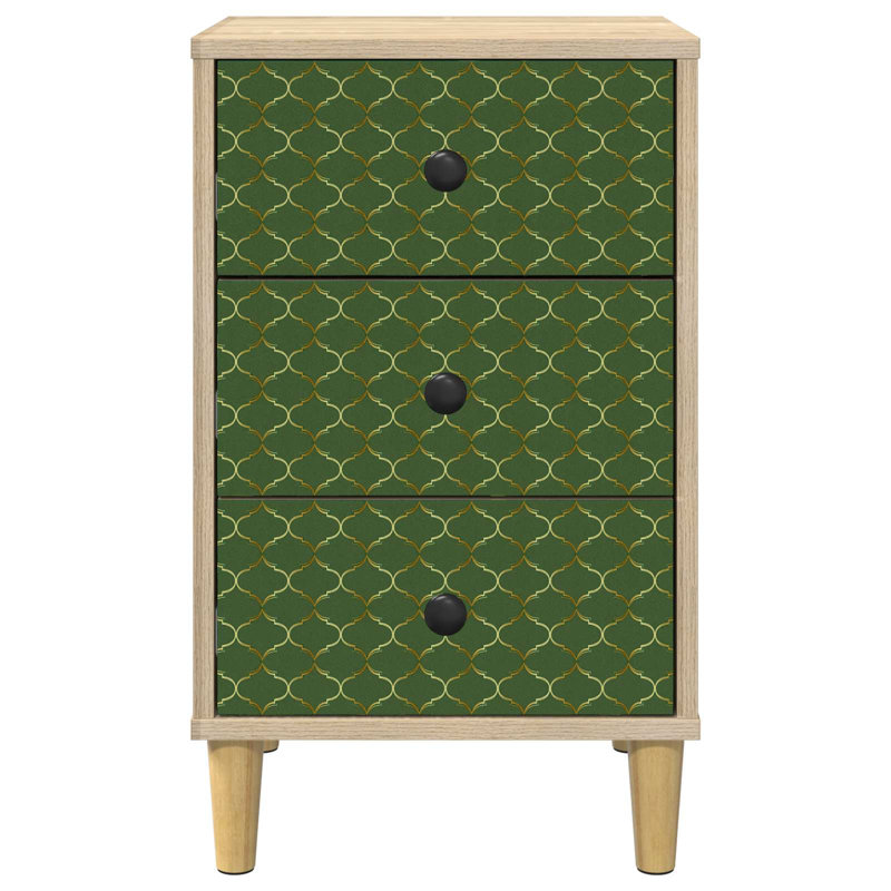 36cm W Engineered Wood Bedside Table
